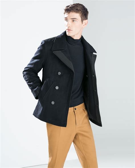Explore The New Collection And Find The Perfect Coat For This Season. . Zara peacoat